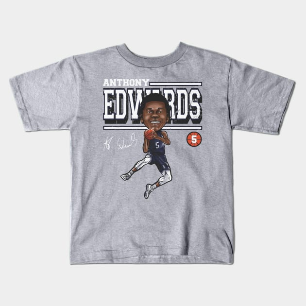 Anthony Edwards Minnesota Cartoon Kids T-Shirt by ClarityMacaws